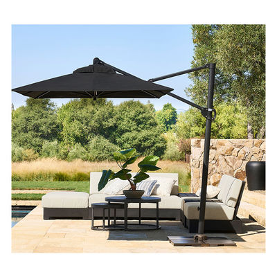 Wasserdichtes Sonnenschirm Aluminium Sonnenschirm 10ft Rechteckiger Cantilever Patio Regenschirm für den Garten