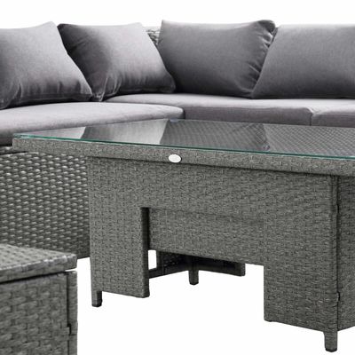 Rechteckige Ecksofa mit Tisch
