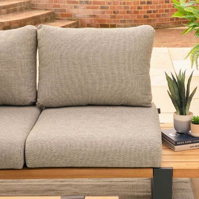 Moderne, stilvolle Teakholz-Außensofa, Ecksofa, Wohnzimmer-Set für kommerzielle Hotels, Villa