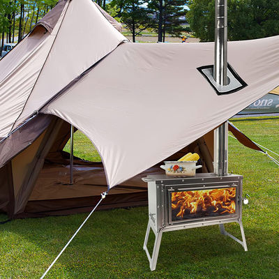 Outdoor Patio Camping BBQ Party Portable Edelstahl Holzbrennende Lagerofen mit Schornsteinrohren