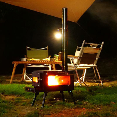 Outdoor Patio Camping BBQ Party Portable Edelstahl Holzbrennende Lagerofen mit Schornsteinrohren