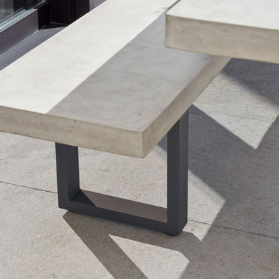 Außenmöbel AJUNION Moderne Aluminium Gartenstuhl mit rechteckigem Esstisch