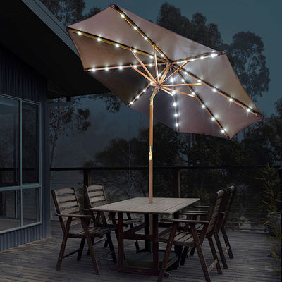 Massivholz Runder Sonnenschirm Sonnenschirme für Camping im Freien Café Terrassen Gartenmöbel