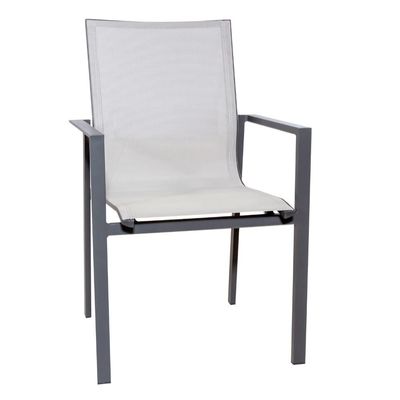 Outdoor-Esszet mit Bank AJUNION 9 Stück Aluminiumrahmen und Metall Terrassenmöbel