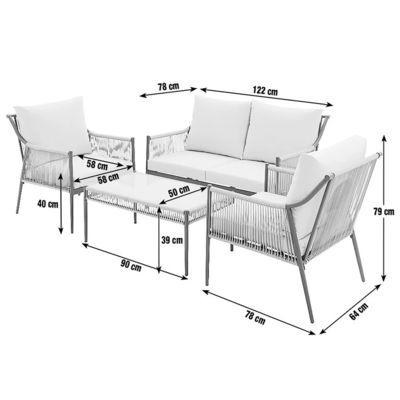 Verwandeln Sie Ihre Terrasse mit AJUNION Metallmöbel Set Sessel Größe W64 x D78 x H79cm