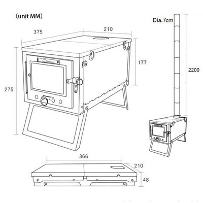 21*27.5*37.5 CM Mini Klappkocher für Heizung