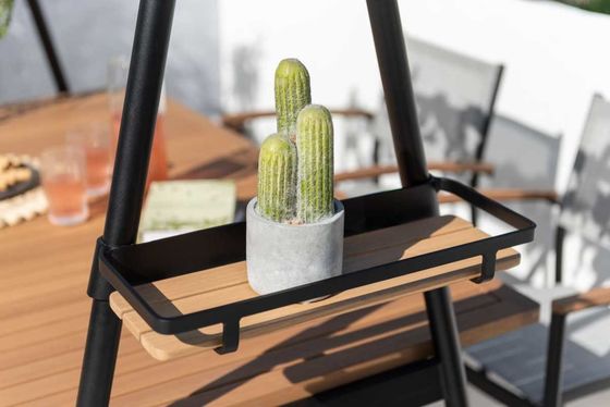 Metall Garten Set AJUNION Modernes Design 4 Sitzplätze Outdoor-Essensatz für Terrassenmöbel