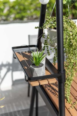 Metall Garten Set AJUNION Modernes Design 4 Sitzplätze Outdoor-Essensatz für Terrassenmöbel