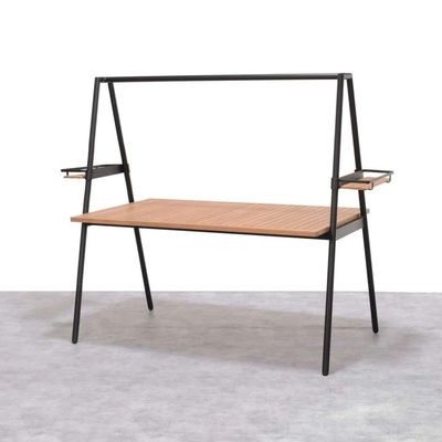 Metall Garten Set AJUNION Modernes Design 4 Sitzplätze Outdoor-Essensatz für Terrassenmöbel