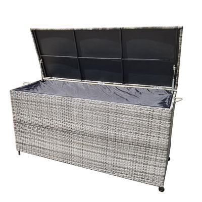 Geräumige Multifunktions-Wicker-Rattan-Gartenspeicher mit Rädern von AJUNION