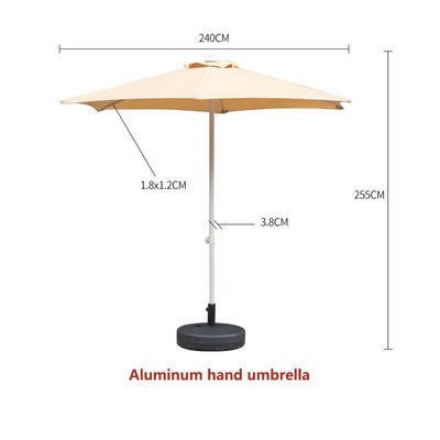 Camping Runde Aluminium Mitte Stange Regenschirm für Outdoor Restaurant Cafe Hotel Garten Strand