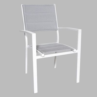 Moderner Stil Aluminium Outdoor-Essensatz mit 12 Sitzplätzen Sessel und verlängerbarem Esstisch