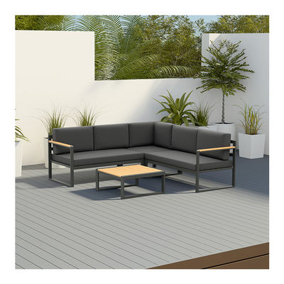 Außenmetallmöbel für Garten Ecke Sofa Wohnzimmer Modernes Design Holz