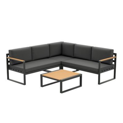 Außenmetallmöbel für Garten Ecke Sofa Wohnzimmer Modernes Design Holz