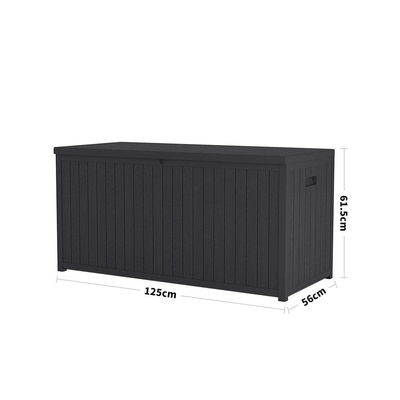 Wetterbeständige Außenlagerbox für Gartenlast > 10 kg W 56 x L 125 x H 61,5 cm