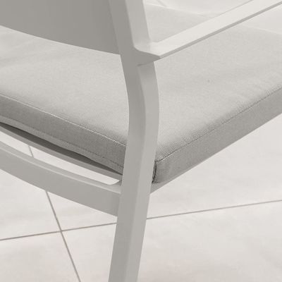 8 Personen Restaurant Esstisch und Stuhl Set mit Aluminium-Metallrahmen im modernen Design
