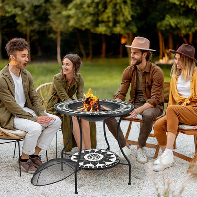 Personalisiertes Logo Lager im Freien Garten Lagerfeuer Camping Tragbare Runde Holzbrennkamin