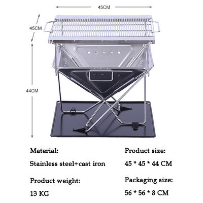 Portable Holzkohle Falten Edelstahl BBQ Grill Herd für Outdoor Garten Camping