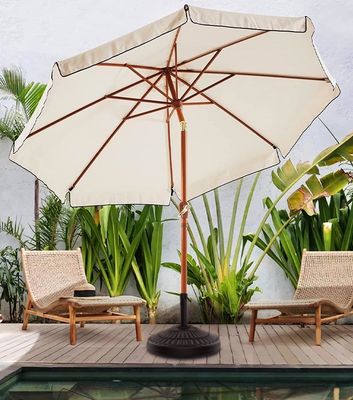 Custom Logo Außencafé Garten Strand Terrasse Sonnenschirm mit 3 Ebenen und LED-Leuchten