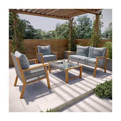 Y Mail Packing Rattan Weave Outdoor Sofa Set mit massivem Holzrahmen und PE Wicker