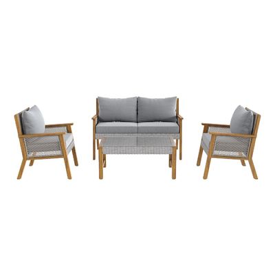 Y Mail Packing Rattan Weave Outdoor Sofa Set mit massivem Holzrahmen und PE Wicker
