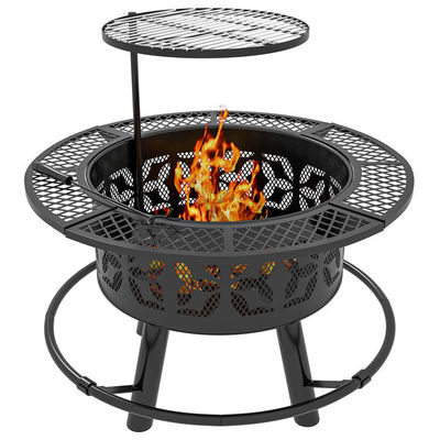 Außenheizung Tragbare Runde Stahl Holzbrennkamin Holzkohle BBQ Grill Feuer Grill Brenner Kit
