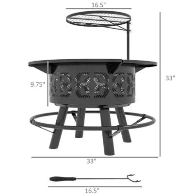 Außenheizung Tragbare Runde Stahl Holzbrennkamin Holzkohle BBQ Grill Feuer Grill Brenner Kit