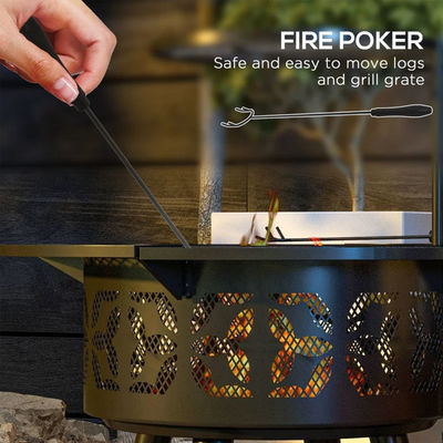 Außenheizung Tragbare Runde Stahl Holzbrennkamin Holzkohle BBQ Grill Feuer Grill Brenner Kit