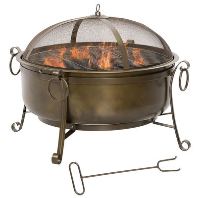Außenhof Garten Patio Feuerstelle mit Holzkohle BBQ Grill und Abdeckung