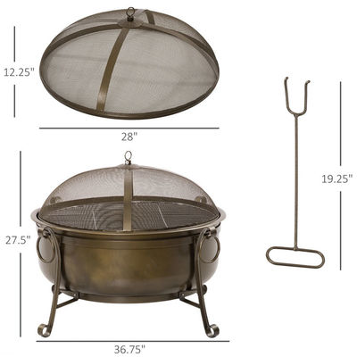 Außenhof Garten Patio Feuerstelle mit Holzkohle BBQ Grill und Abdeckung