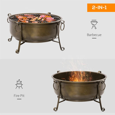 Außenhof Garten Patio Feuerstelle mit Holzkohle BBQ Grill und Abdeckung