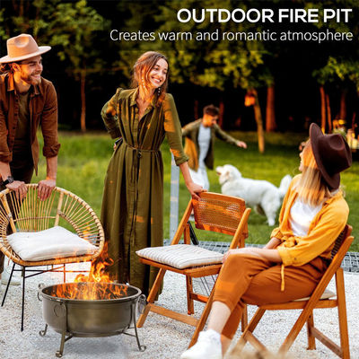 Außenhof Garten Patio Feuerstelle mit Holzkohle BBQ Grill und Abdeckung