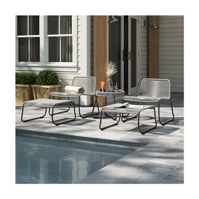 Minimalistische Gartengestaltung 2 Sitzgelegenheiten Außenmöbel Lounge Set für Poolgarten