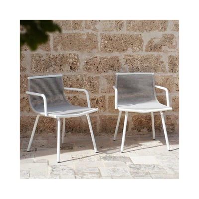 Metall Minimalist Garten Set AJUNION Aluminium Esszimmer Stuhl Seil Weave Außenmöbel