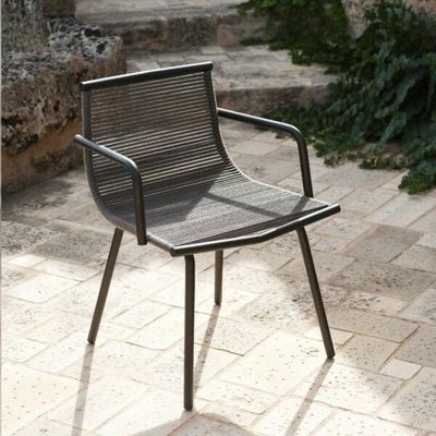 Metall Minimalist Garten Set AJUNION Aluminium Esszimmer Stuhl Seil Weave Außenmöbel