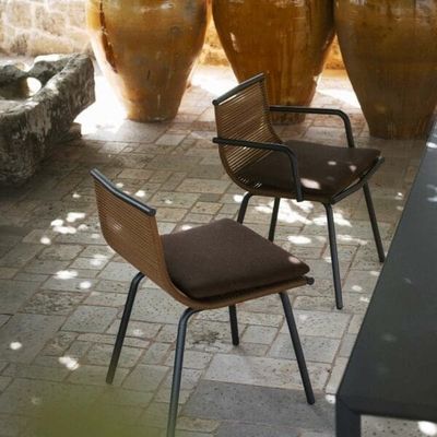 Metall Minimalist Garten Set AJUNION Aluminium Esszimmer Stuhl Seil Weave Außenmöbel