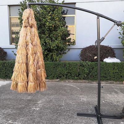 Außen Garten Strand Terrasse Schwerlast Stroh Römischer Sonnenschirm mit Aluminium Sonnenschirm