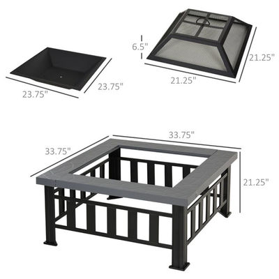 Außenheizung Quadrat Holzbrennkamin für Garten und Kochen