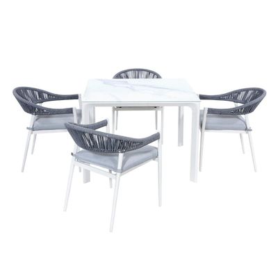 Aluminiumseil Gewebe Garten Dining Möbel 4 Sitzplätze Outdoor Dining Set von AJUNION