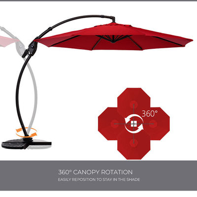 Outdoor Patio Garten Aluminium Curvy Cantilever S-Form Banane Regenschirm Sonnenschirme mit Basis