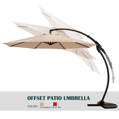 Outdoor Patio Garten Aluminium Curvy Cantilever S-Form Banane Regenschirm Sonnenschirme mit Basis