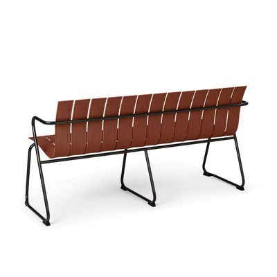 Außenmöbel AJUNION Stahl-Plastik-Holz-Patio-Sessel Loveseat Gartenbank Sessel