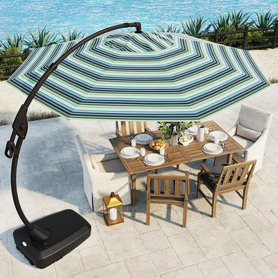Outdoor Patio Garten Aluminium Curvy Cantilever S-Form Banane Regenschirm Sonnenschirme mit Basis