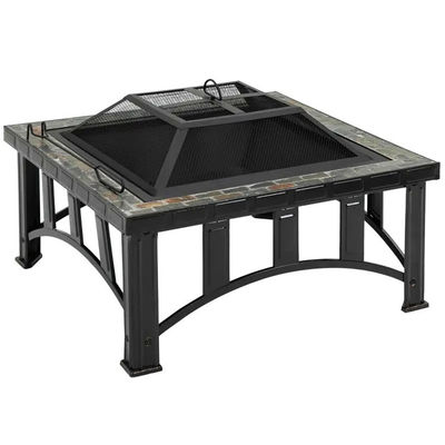 Gartenfeuer Campingfeuer mit Eisbecken und BBQ-Grill mit Holzkohle