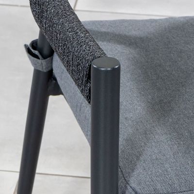 Stilvolles Outdoor-Essensett mit Metallrahmen und Seil-Weave-Sessel L 57 x W60 x H74cm