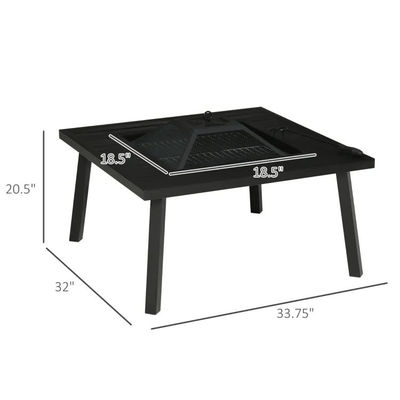Entspannen Sie sich im Stil Quadrat Keramik Holz Brennende Feuerstelle Tisch für Hinterhof Patio Garten Camping