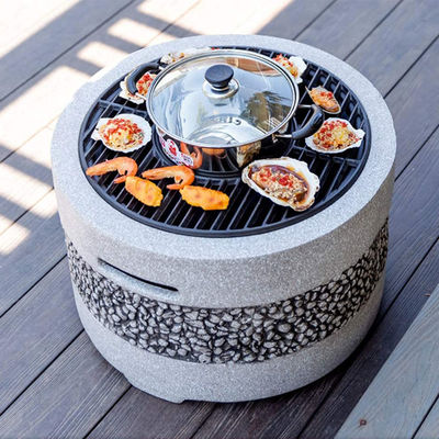 Gartenfeuergrill mit künstlichem Stein und Holzkohle-Grill