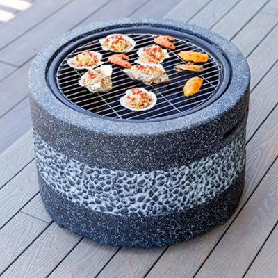 Gartenfeuergrill mit künstlichem Stein und Holzkohle-Grill