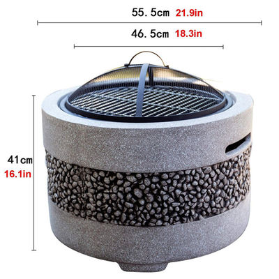 Gartenfeuergrill mit künstlichem Stein und Holzkohle-Grill