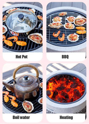 Gartenfeuergrill mit künstlichem Stein und Holzkohle-Grill